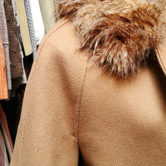 H&M wool blend Long biker jacket, Size 2 - Picture 3 of 16